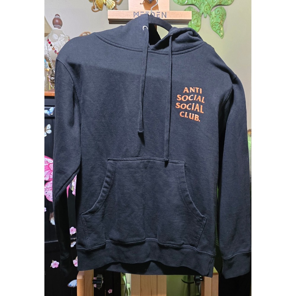 The Anti Social Social Club Halloween Mind Games Hoodie in 'Black/Orange'